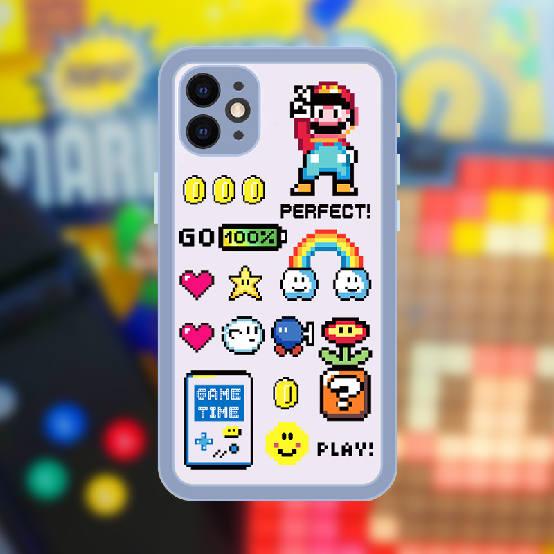 Mario varnish embossed iphone11 Apple 12Promax mobile phone protective shell SE2 XsMax XR soft mini