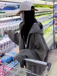 Heavy Weight Cotton 2025 New Popular Hooded Sweatshirt Jacket for Women, Spring & Fall Style, Loose and Slimming Zipper Cardigan Top