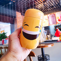 Mini expression thermos net red shaking sound water cup Cute cartoon schoolgirl cup Portable creative couple cup