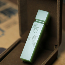 (Hes Bei) and Tian Yuu Jewelry Without Structure Powder Green Seal Swing Piece Handlebar Piece Beyu