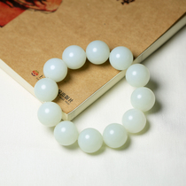 Hes Bite and Tian Yubai jade bracelet with hand-decorated hand chain Xinjiang and Tian Yubai jade bead chain