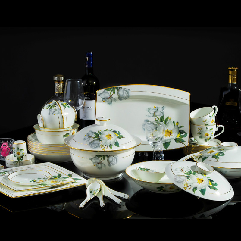 European style up phnom penh ipads porcelain tableware suit jingdezhen bowls plates ceramic household of Chinese style gifts suit creative combination