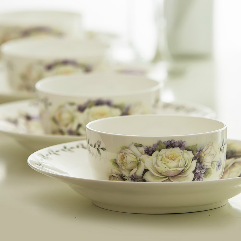 Package mail 60 skull porcelain jingdezhen porcelain tableware suit Korean dishes ceramic 28 Chinese style household head dish plates