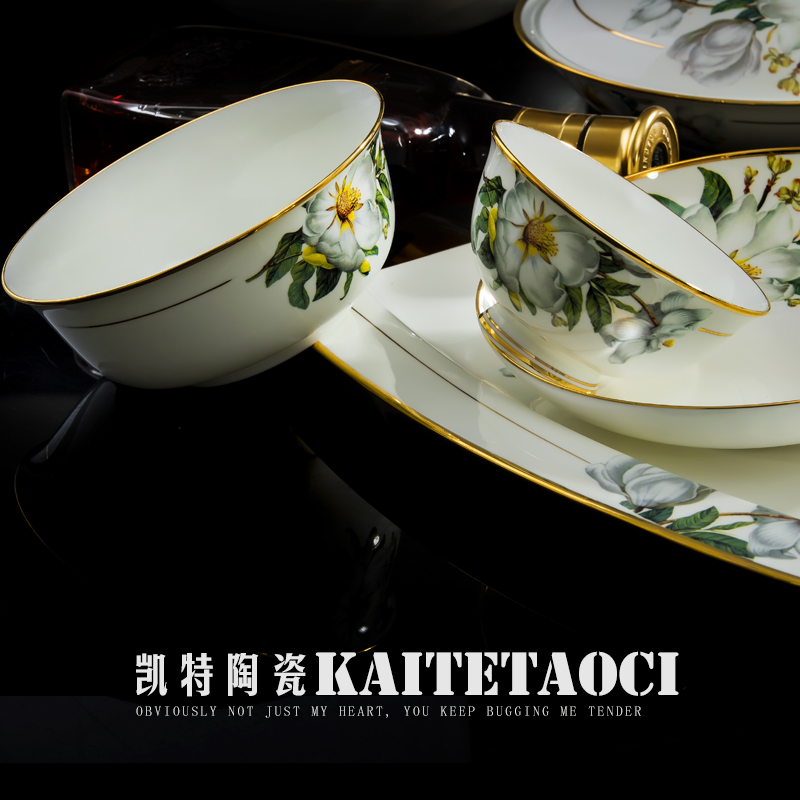 European style up phnom penh ipads porcelain tableware suit jingdezhen bowls plates ceramic household of Chinese style gifts suit creative combination