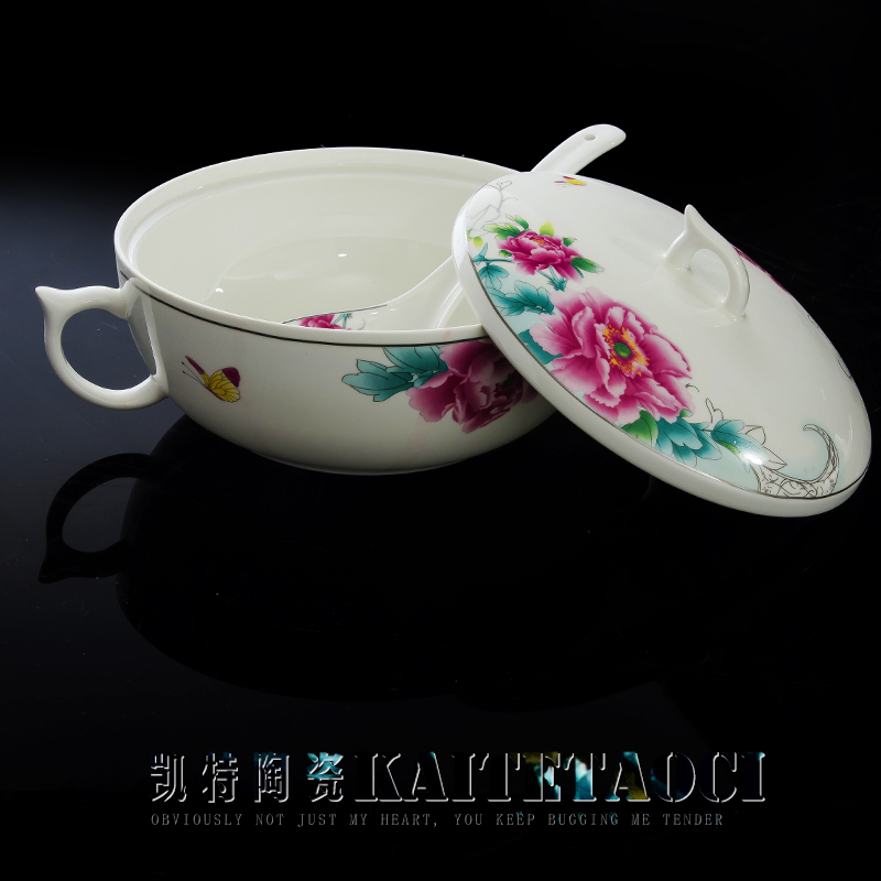 Up Phnom penh dish suits for Chinese ipads porcelain tableware household use of ceramic plate combination wedding gift set