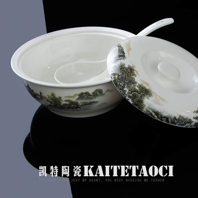 Chinese style dishes suit household contracted high - grade jingdezhen glair of blue and white porcelain tableware suit combination job offer