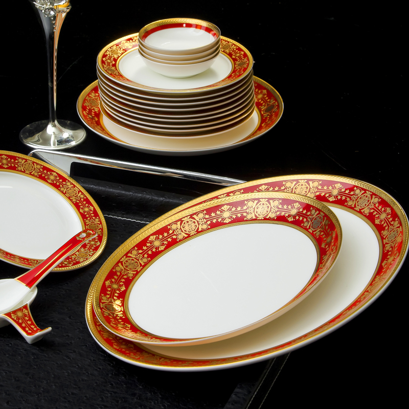 Jingdezhen ceramic dishes suit north European style up phnom penh dishes ipads porcelain tableware I Chinese suit gift set