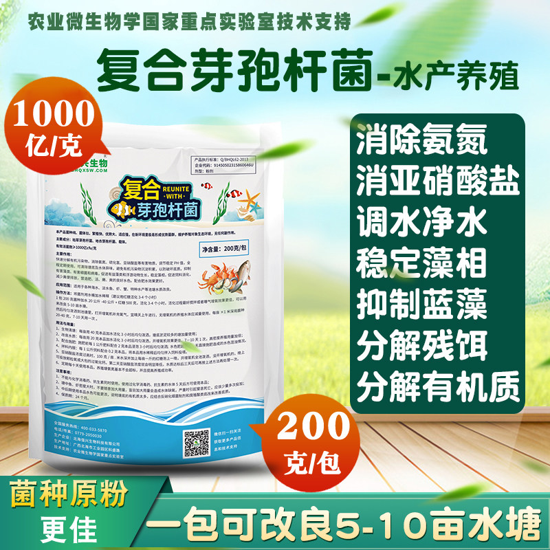 Aquatic compound bacillus original powder em strains degrade ammonia nitrogen nitrite hydrogen sulfide water fertilizer breeding probiotics