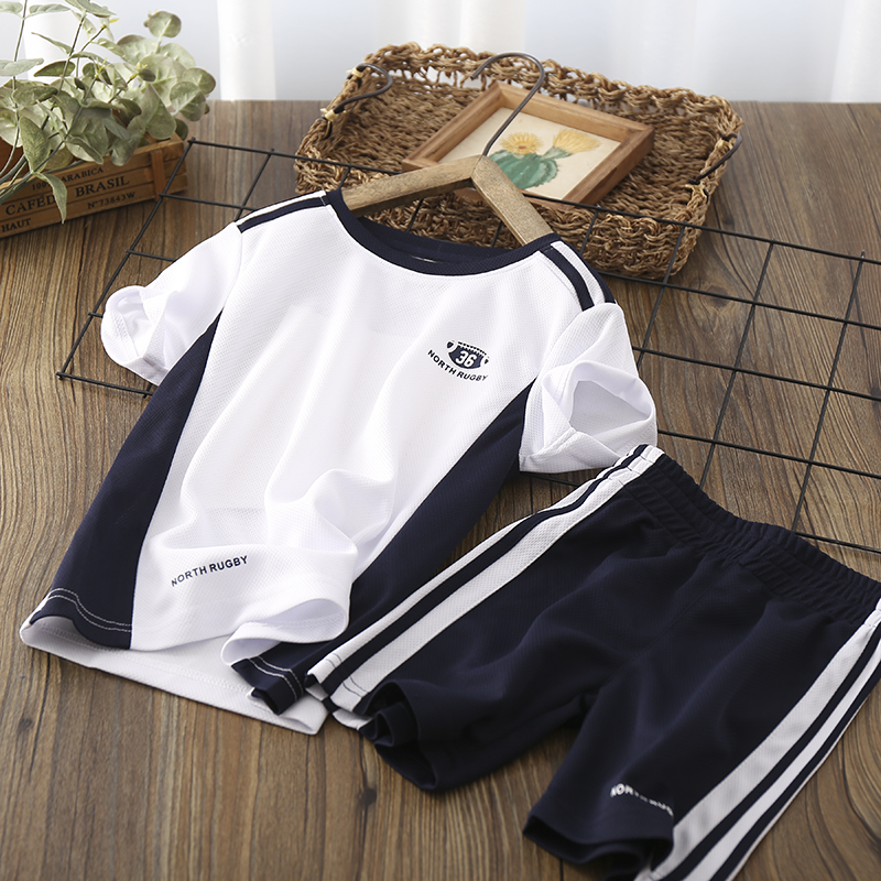 Cool 2 pieces of kit speed dry ~ childless boy short sleeve suit summer dress 2022 new children Yanist Leisure Sports Tide