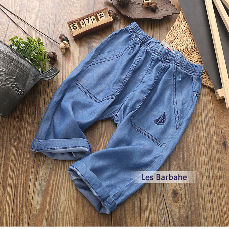 Mát mỏng nam giới và phụ nữ chống muỗi quần bé Tensi jeans 2018 mùa hè quần áo trẻ em trong các trẻ em lớn điều hòa không khí quần