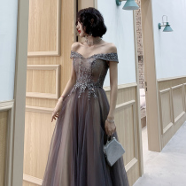 High-end evening dress 2021 new noble long banquet temperament host 18th birthday party dress female