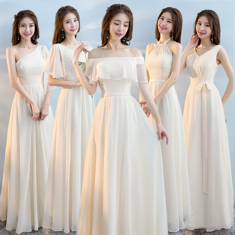 Sister Bridesmaid Group Bridesmaid Service Long Version 2022 New Summer Champagne Great Size Gathering Big Size Night Gown Skirt Dresses