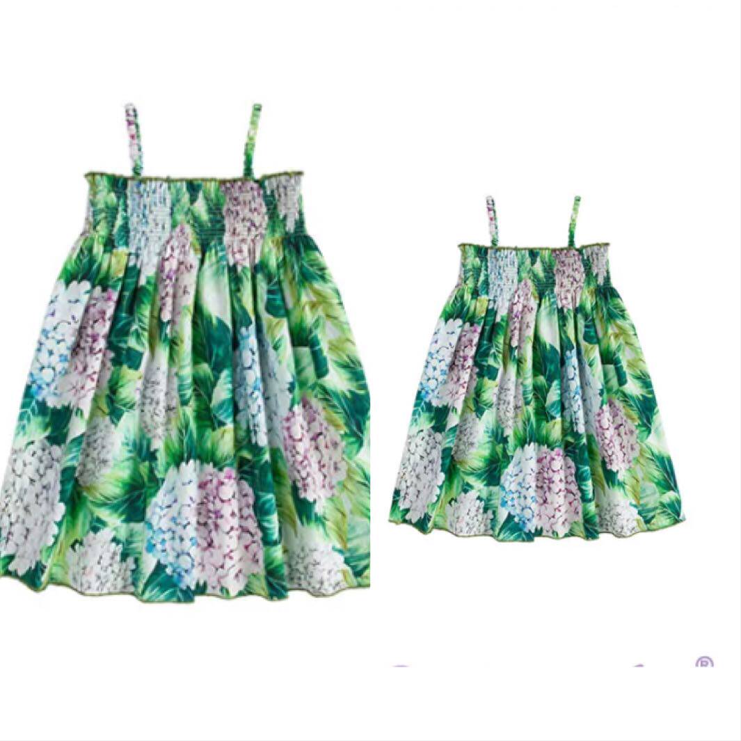 2018 Summer and American embroidered ball series oak gluten tightness adjustment harness olive green seaside female parent-child foreign dress