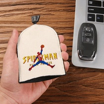 Spider-Man Parallel Universe Key Sleeve Pumping Belt Home Door Key Wrap Circle Car Key Universal Leather Cuff Buttons