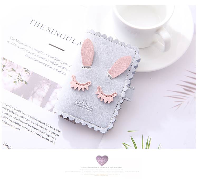 Gói thẻ thỏ dễ thương mini chủ thẻ nhỏ gọn có thể được đặt trên thẻ giấy phép bao da thẻ đa năng dung lượng lớn bộ thẻ gói - Chủ thẻ ví cầm tay nữ hàng hiệu