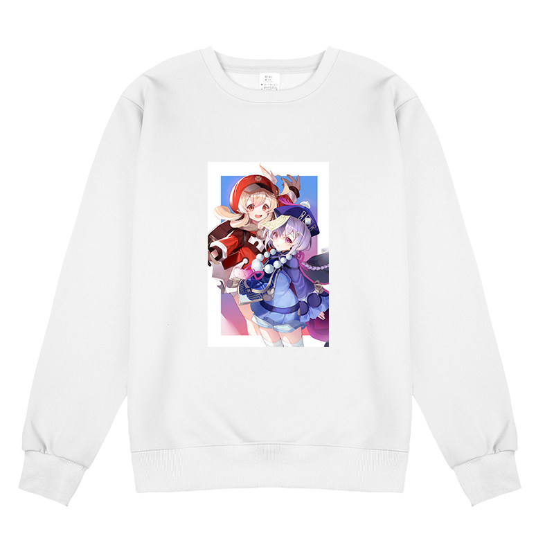 Two-dimensional Yuanshen Qiqi cos surrounding plus velvet sweater Keli animation joint silver fox velvet thick clothes coat