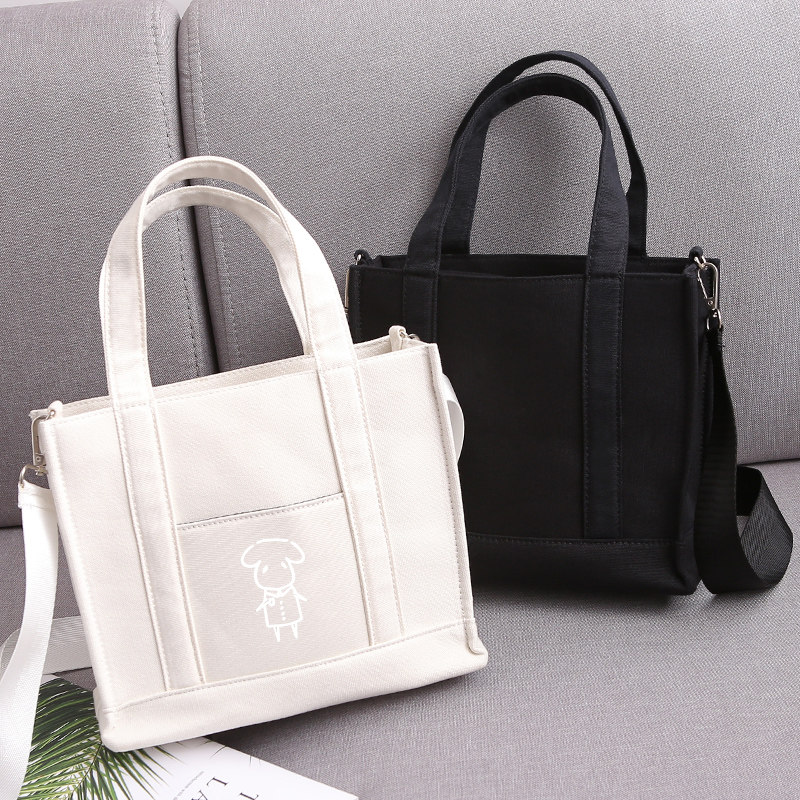 Easy to close one thousand Seal Perimeter Canvas Bag Woman Single Shoulder Bag Han Version Casual 100 Hitch Multifunction Pitched Carry-on Bag Small Satchel