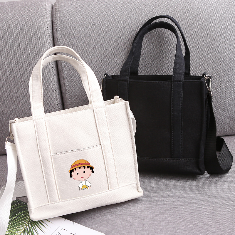 Cute cherry pellets simple ins canvas bag women's one shoulder lazy wind art messenger bag student handbag