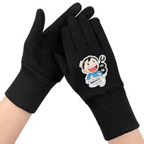 Gloves Winter Womens Cartoon Cute Garnter Thickened King Ranking Male Suede Leather Suede Thickened Windproof Anti-Slip