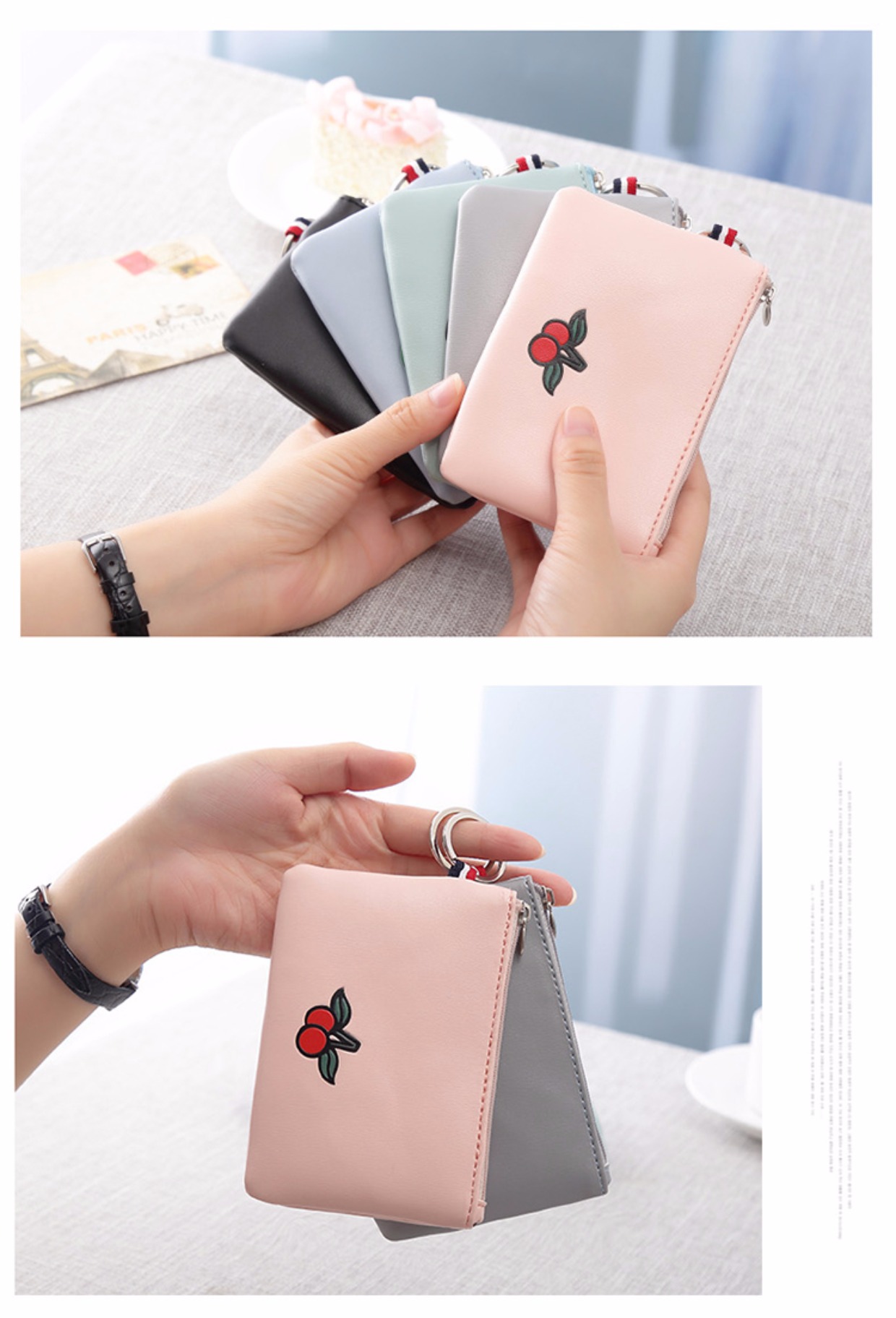 Ví tiền đơn giản cá tính Harajuku chic mini dễ thương Hàn Quốc chị em mềm mại đồng xu túi nhỏ ví nữ đoạn ngắn bóp lv