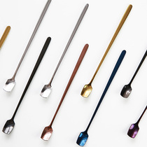 Personality 304 stainless steel long handle coffee stirring spoon Home sweet metal small spoon creative cute yoghurt spoon