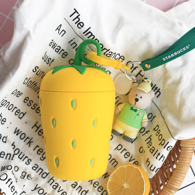 Korean version strawberry glass small fresh cute Korean schoolgirl Meng Meng children's water cup creative portable water bottle