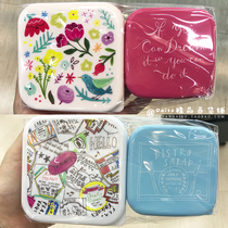 Japan DAISO cute fresh flowers and blue childrens small fruit salad lunch box lunch box 2