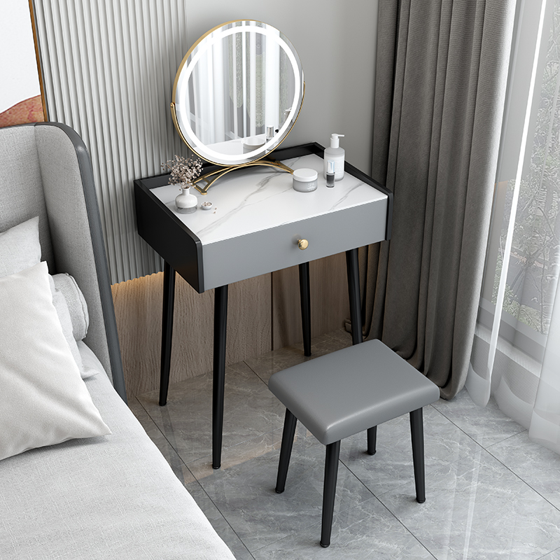 Light luxury Rock plate dressing table bedroom modern simple dressing table Net red ins Wind small minimalist high grade makeup table
