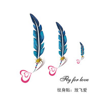 Let fly love fly for love feather English tattooed with waterproof and sweat-proof lasting male and female couples