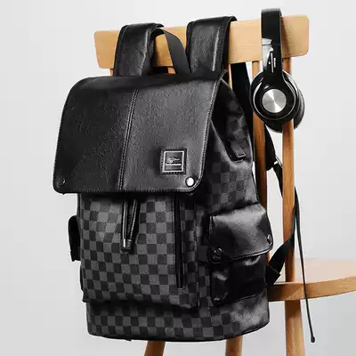 Yuesen kangaroo backpack men's trend ins large-capacity casual leather backpack business travel business computer bag