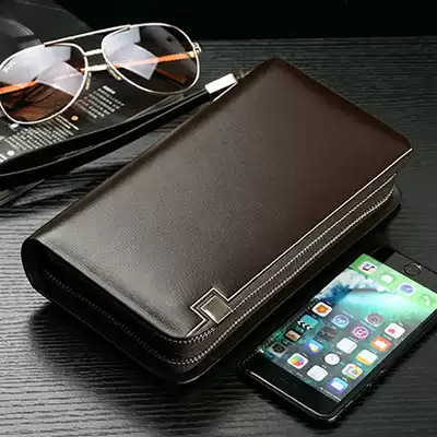 Yuesen kangaroo wallet men's long version of leather large-capacity zipper clutch tide brand 2021 new mobile phone bag tide