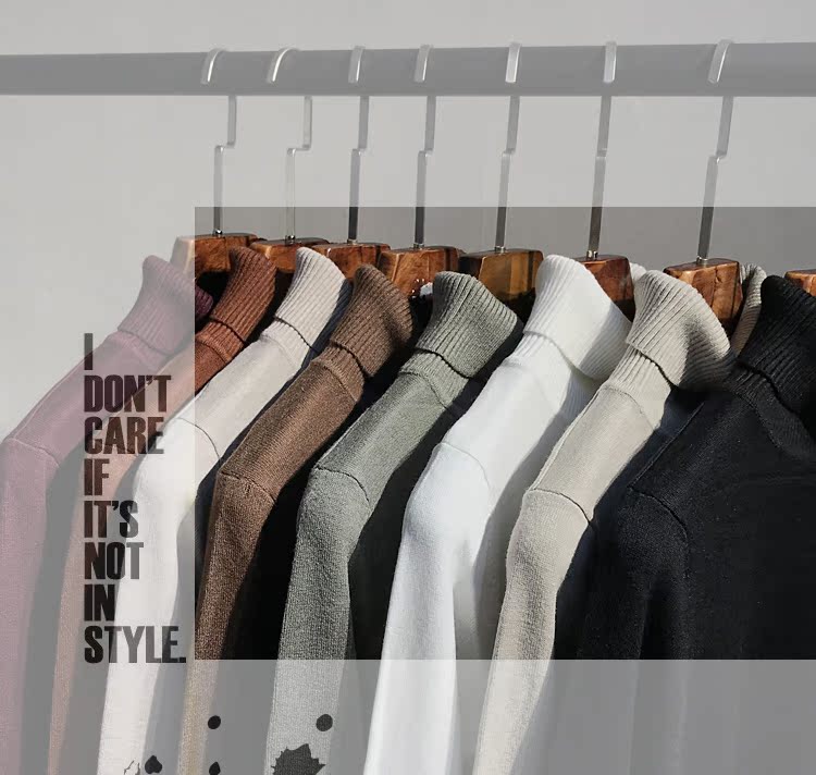 18 chiếc áo len cao cổ màu rắn mới phiên bản nam Hàn Quốc của phần mỏng mỏng chạm đáy áo ấm và thoải mái co giãn shop quần áo nam