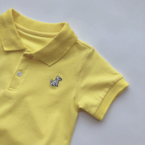 Children Summer male and female short sleeves Pure colour polo Jane about embroidered T-shirt blouses pure cotton breathable elastic blouses