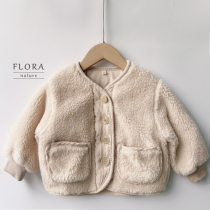 Pro-child clothing winter male and female children thickened lambs wool warm cotton padded jacket jacket wool suede cotton clot jacket