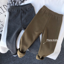 South Korea Custom Autumn Winter Festival for men and women Garsuede thickened beating underpants not down velvet warm long pants