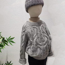 FFLora kidds Korea Custom models South Korean male and female numb flower hollowed-out base for bottomed pure sweater blouses