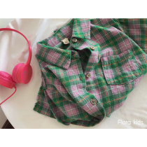 Exclusive customised pro-sub-dress male and female child loose plaid casual shirt neutral long sleeve shirt jacket jacket