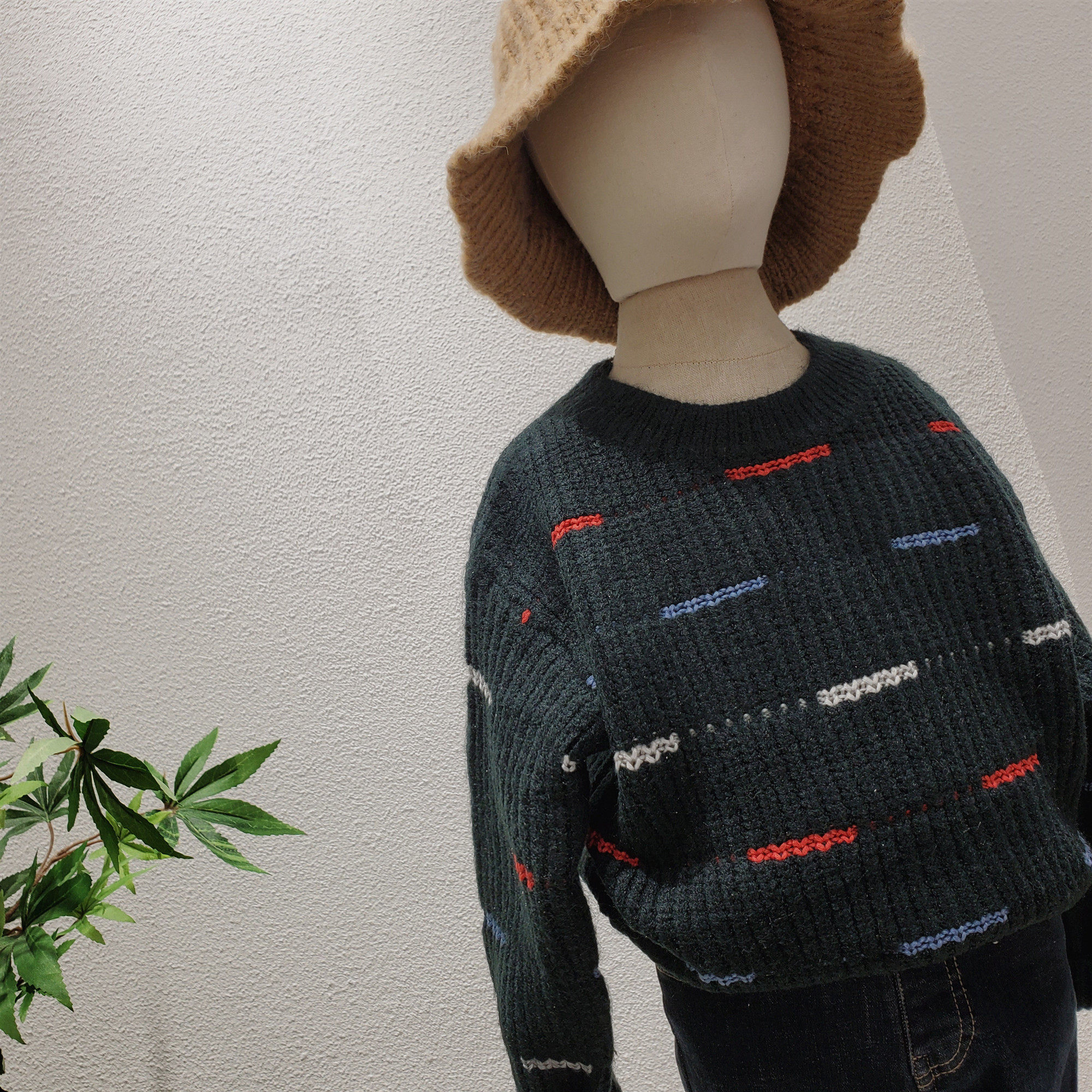 FLorakids Korea's high - definition boys and girls in autumn and winter warm pure color and thicken sweater