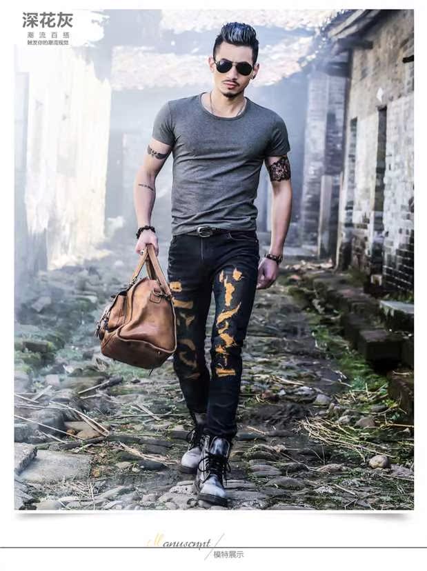 Mùa hè áo thun trắng SMS nam phiên bản Hàn Quốc của Slim Slim gần với chất liệu cotton co giãn bó sát cotton ngắn tay áo cộc tay