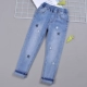 Quần jeans bé gái mùa xuân và mùa thu nước ngoài chân nhỏ lỗ 2019 quần lọt khe mới bé trai quần bé gái - Quần