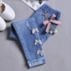 Quần jeans bé gái mùa xuân và mùa thu nước ngoài chân nhỏ lỗ 2019 quần lọt khe mới bé trai quần bé gái - Quần