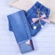 Quần jeans bé gái mùa xuân và mùa thu nước ngoài chân nhỏ lỗ 2019 quần lọt khe mới bé trai quần bé gái - Quần