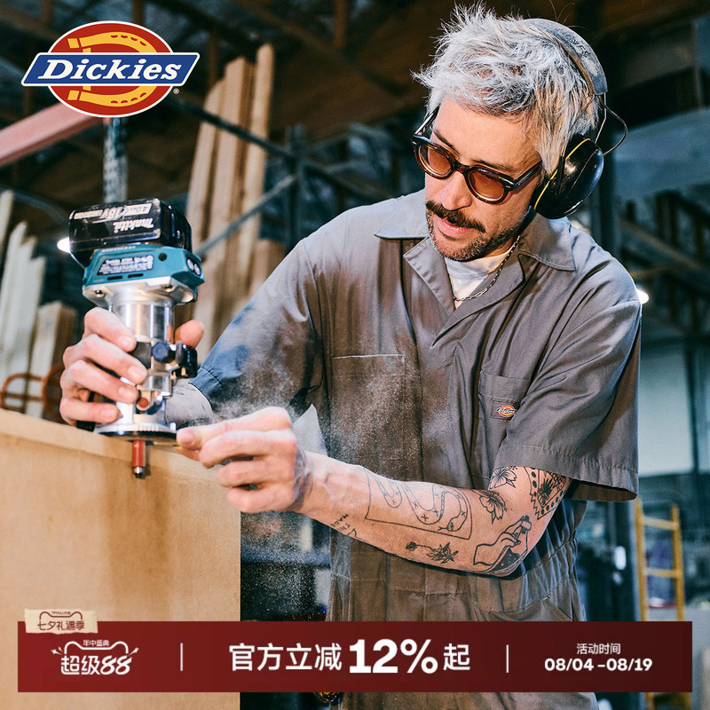 Dickies Autumn Workwear Casual Short-Sleeve Jumpsuit Long Pants Two-Way Zipper Overalls Men's Bottoms J Dickies Autumn Workwear Casual Short-Sleeve Jumpsuit Long Pants Two-Way Zipper Overalls Men's Bottoms J