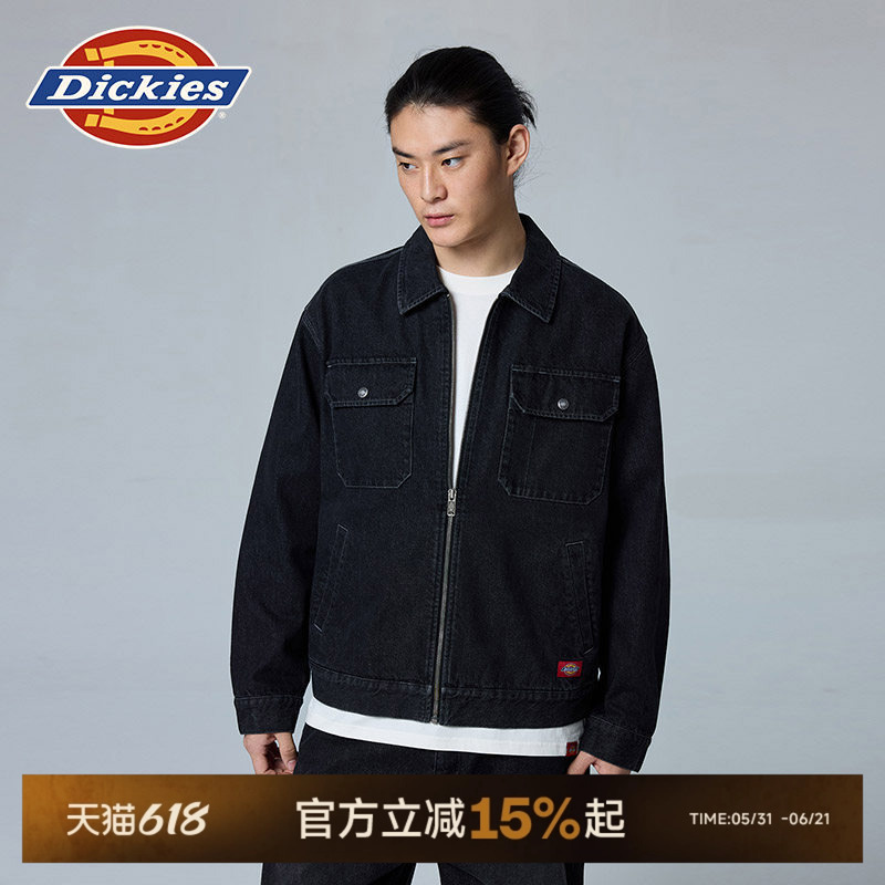 Dickies 26 Spring and Autumn Loose Casual Multi-Pocket Denim Workwear Detroit Jacket for Men and Women J