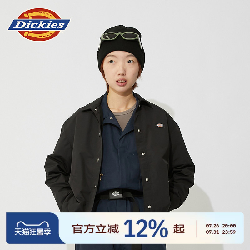 Dickies Small Logo Casual Lapel Women's Coach Jacket with Mesh Lining Spring and Autumn Coat for Women J Dickies Small Logo Casual Lapel Women's Coach Jacket with Mesh Lining Spring and Autumn Coat for Women J