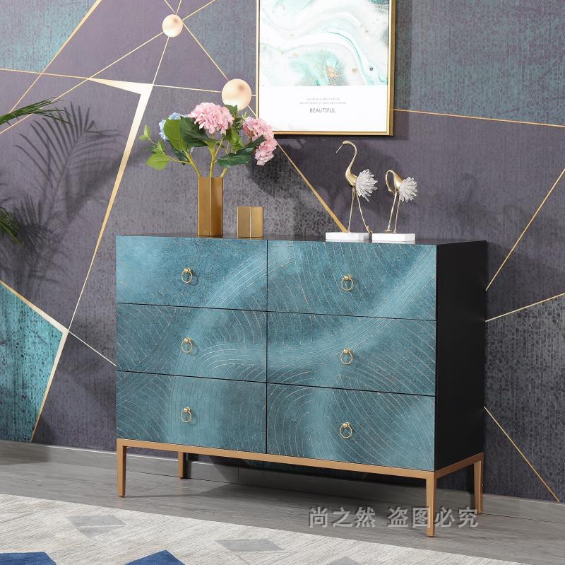 Simple light luxury six-drawer cabinet entry door porch cabinet hall cabinet partition decoration storage cabinet TV cabinet post-modern furniture