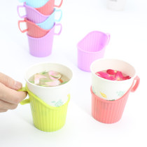 Household teacup holder Disposable cup heat insulation cup holder Plastic paper cup holder Thickened anti-scalding cup Drag cup holder