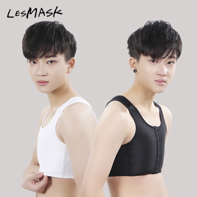 LES MASK summer vest corset underwear student breast reduction large chest show small tt strap wrap chest super flat female show small chest