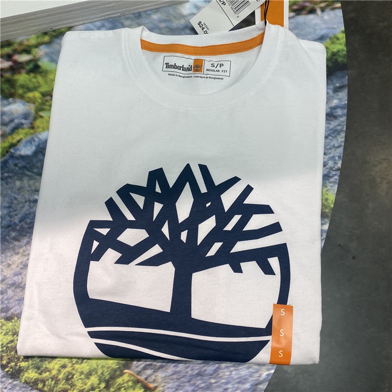 Timberland Summer Thin Casual Men's Pure Cotton Printed Logo Short-Sleeved Round Neck T-Shirt