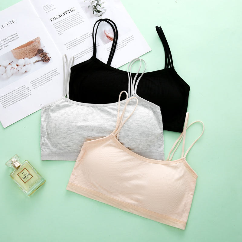 Young Girl Underwear Junior High School Middle School High School Students Pure Cotton Children Hair Growth Little Vest Big Boy Girl Slim summer bra